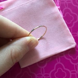 Solid 14k Rose Gold Hammered Ring in Size 8